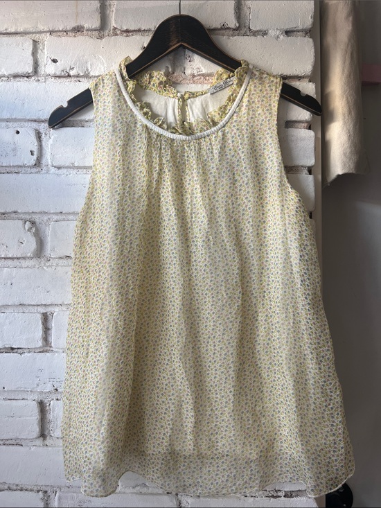 Elena Baldi Tops - SILK Sunshine Floral Sleeveless Chiffon Camisole in Pale Yellow